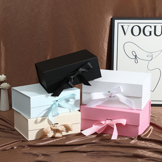 Ribbon Closure Folding Carton Box,Cardboard Paper Packaging Gift Box