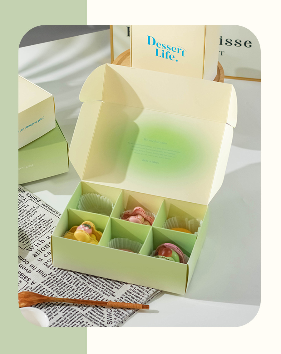 Wholesale Food Grade Kraft Paper Cardboard Cake Packaging Box Bakery Packaging Mailer Custom Printed Cupcake Dessert Packaging Paper Boxes
