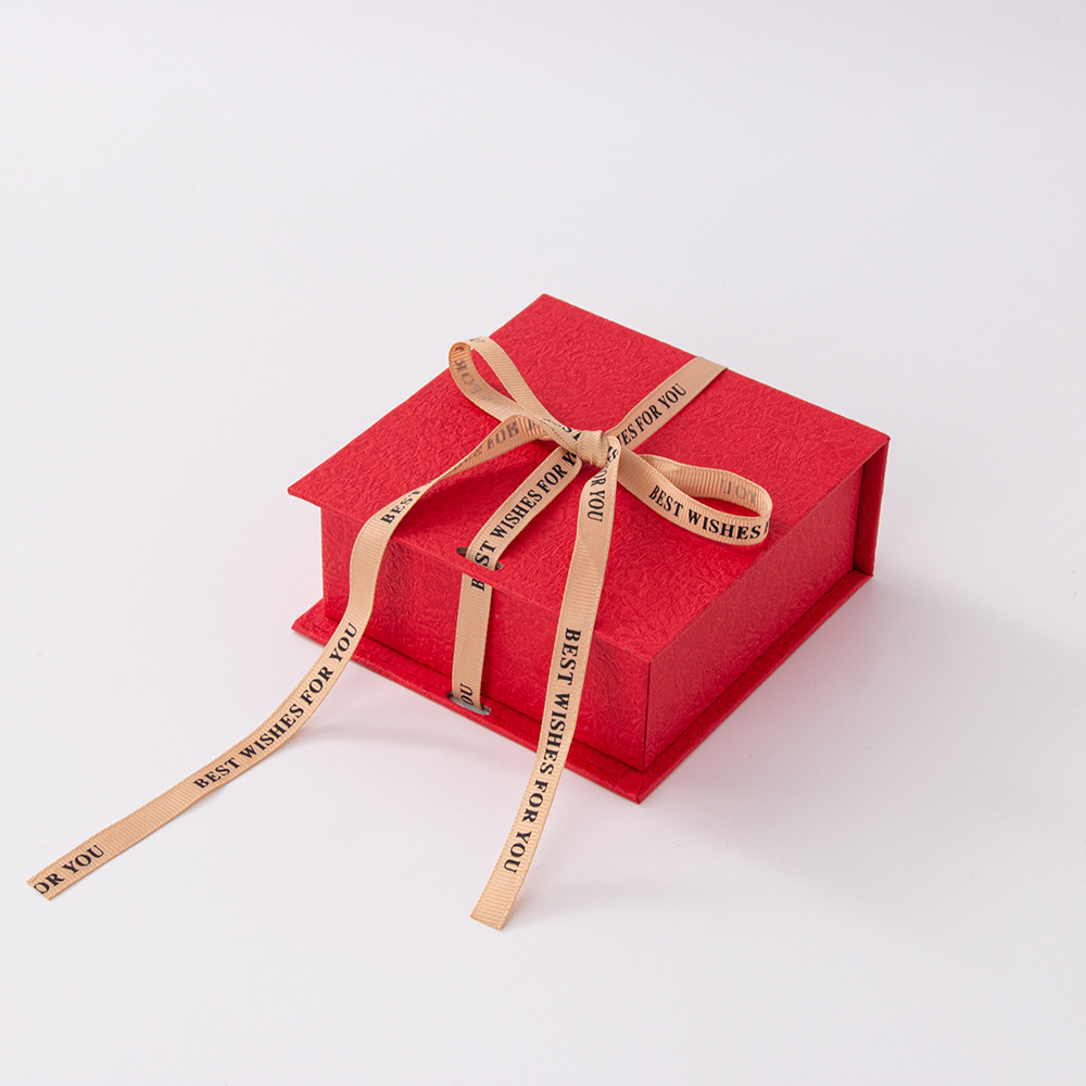 Ribbon Closure Book Type Paper Boxes For Packaging Gift