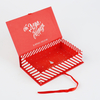 Magnetic Rigid Cmyk Color Printing Cutout Insert Book-Shape Customized Cosmetic Gift Packaging Package Packing Carton Box for Christmas Xmas New Year Decoration