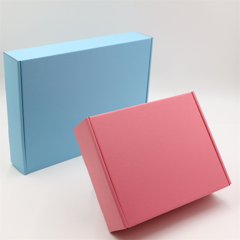 Custom Recycled Corrugated Shipping Boxes Durable Folder Cardboard Mailer Packing Gift Pink Box for E-Commerce Wedding Birthday Packaging