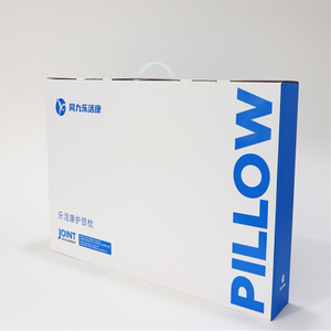 Custom Luxury Large Corrugated Board Cardboard Paper Packaging Box Printing Logo Bedding Pillow Box Packaging Package with Plastic Handle for Small Business