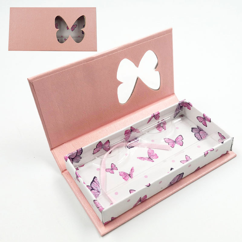 Eyelash Box with Your Own Logo Cardboard Packing Boxes of Eyelashes with Clear PVC Window Wholesale Mink Eyelash with Custom Packaging Box