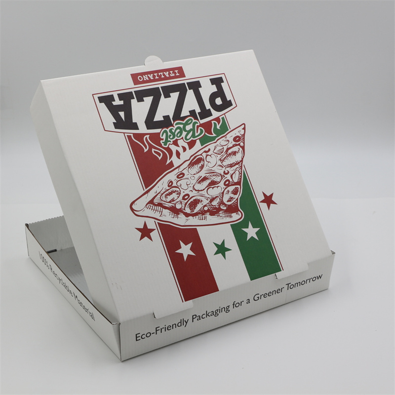 Custom Logo Aluminum Foil Corrugated Pizza Box Kraft Paper Food Packaging for Pizzas and Fast Takeaway Foods