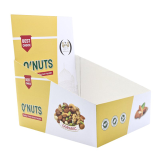 Recyclable Nut Candy Chocolate Sweet Food Cake Cookie Macaron Paper Tray Display PDQ Box for Supermarkets and Retail Stores